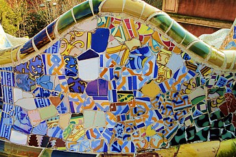 Detalle banco del Parque Güell, Barcelona