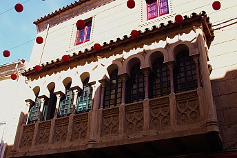 Detalle de un balcón en las calles de Mérida